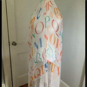 Authentic Hermes Litterature 140cm Silk Mousseline Shawl White